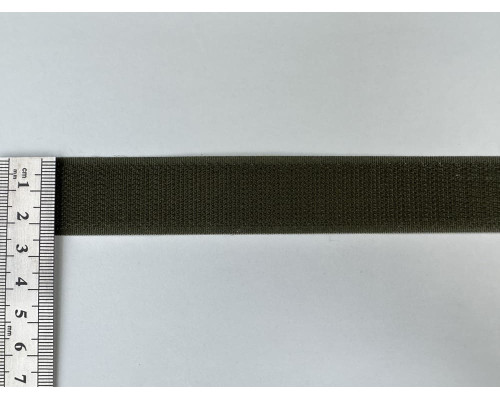 25 мм Текстильна застібка (велкро) гачок жорстка частина 65% НЕЙЛОН 35% ПЕ колір хакі