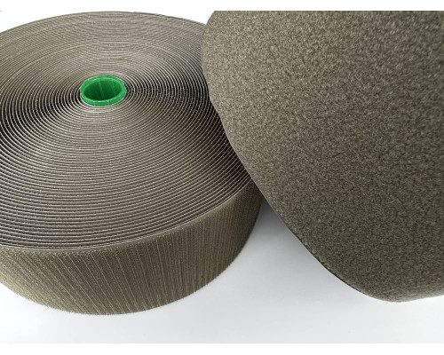 100 мм Текстильна застібка (велкро) петля м яка частина 65% НЕЙЛОН 35% ПЕ колір хакі